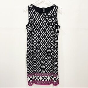 INC Sleeveless Printed Shift Dress Moroccan Window Print Size 0X